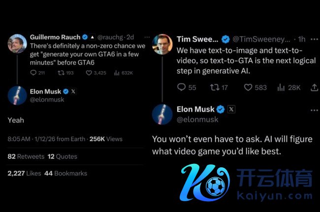 马斯克：AI或将让任何东说念主在几分钟内生成《GTA6》