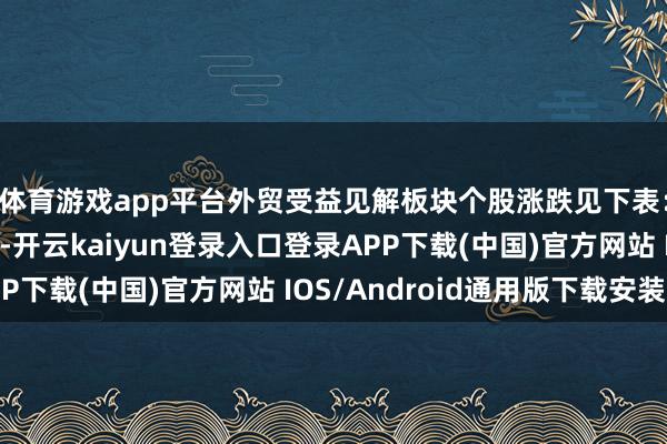 体育游戏app平台外贸受益见解板块个股涨跌见下表：从资金流进取来看-开云kaiyun登录入口登录APP下载(中国)官方网站 IOS/Android通用版下载安装